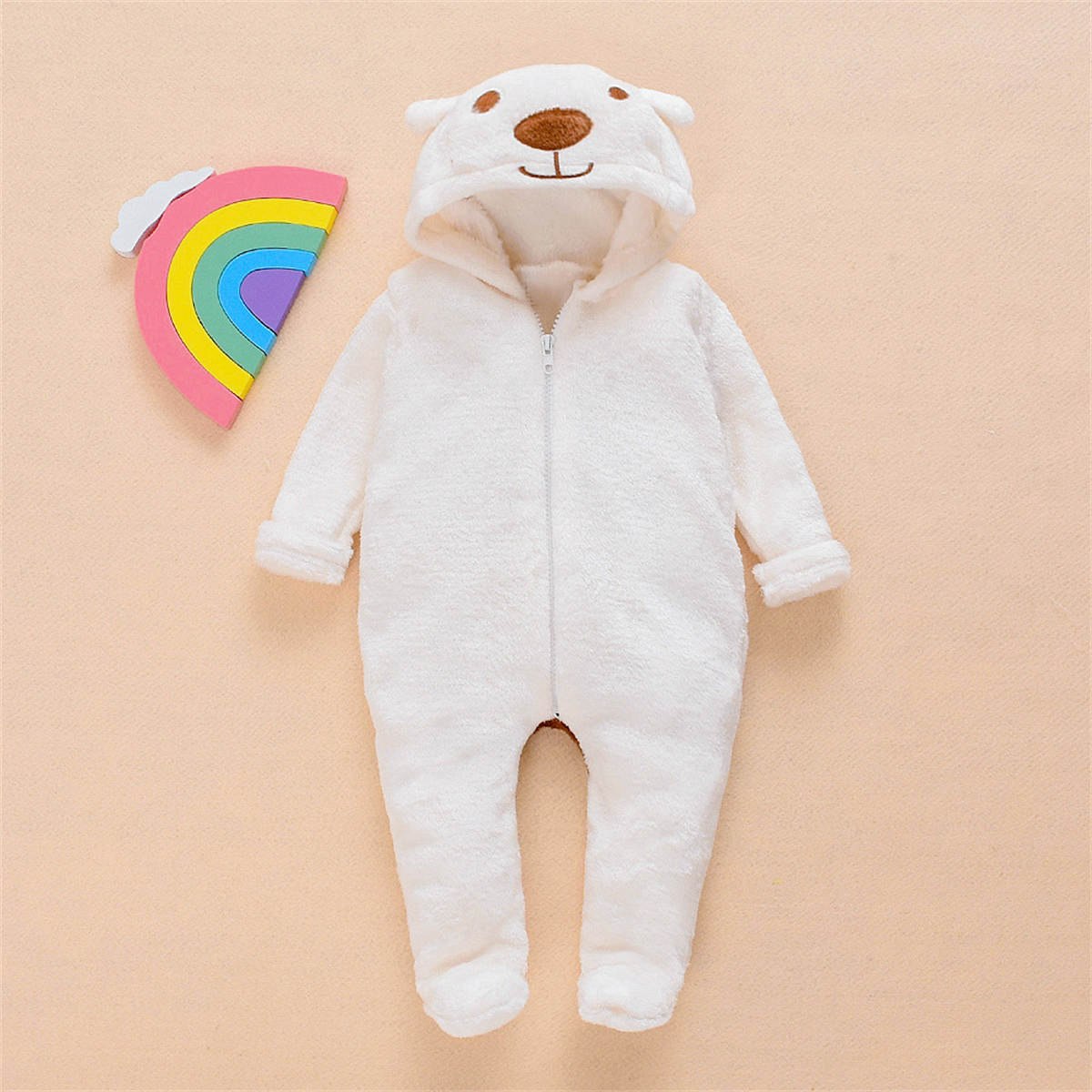 Baby winter bear hooded warm jumpsuit