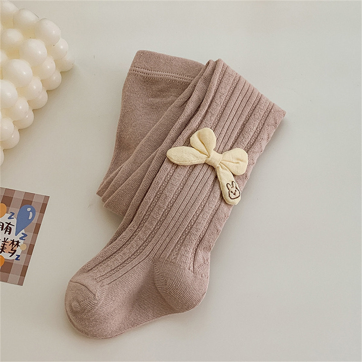 Children's spring and autumn knitted bow rabbit style cute sweet style tights