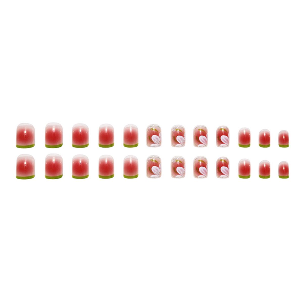 Nail Art Flower Blush Wearable Nail Short Removable False Nail Tips