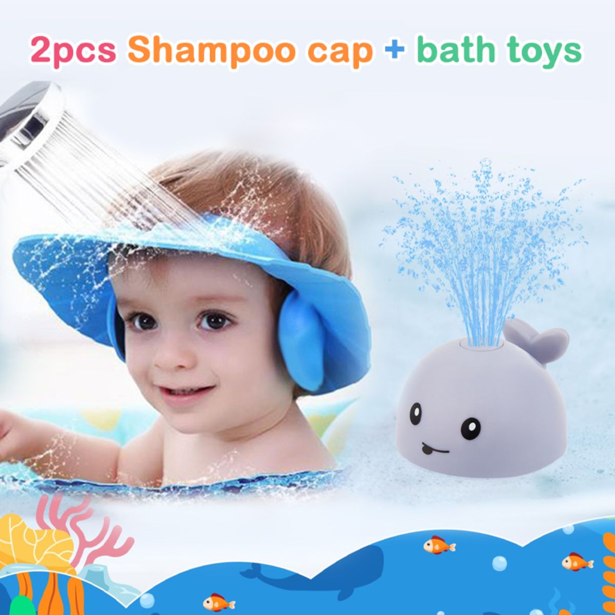 Children's induction water spray ball bath electric light water play toy