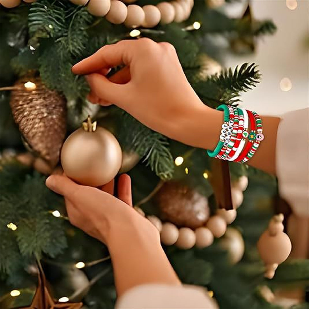 Children's Christmas soft clay color matching DIY combination bracelet