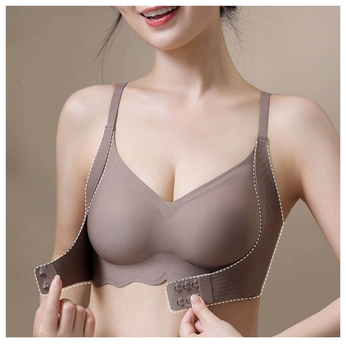 Front clasp bra for women with small chest and large breasts