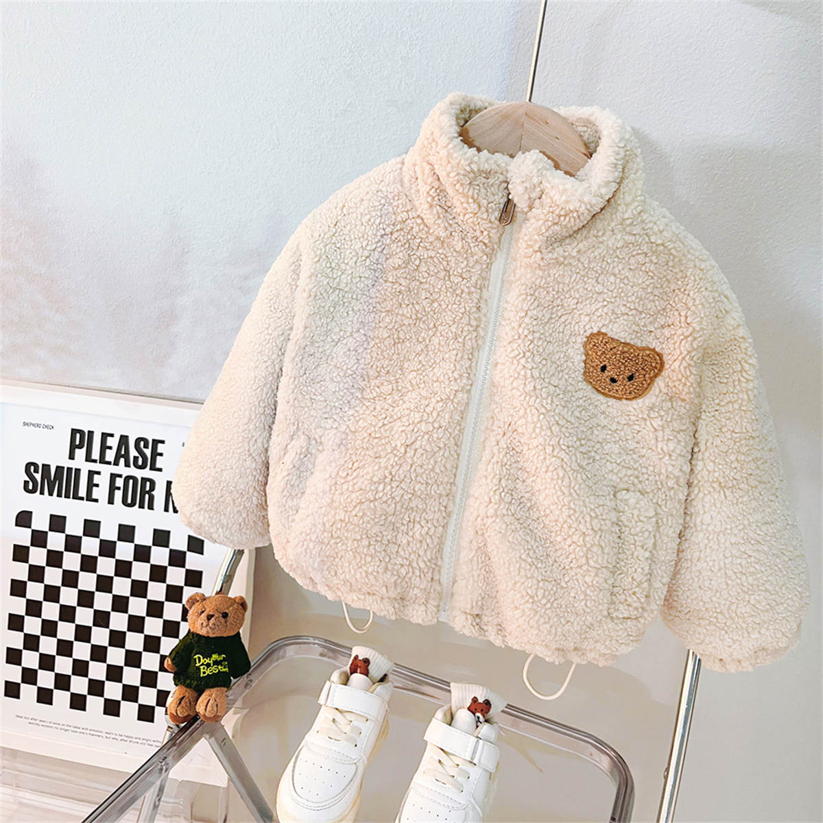 Boys winter bear cotton jacket