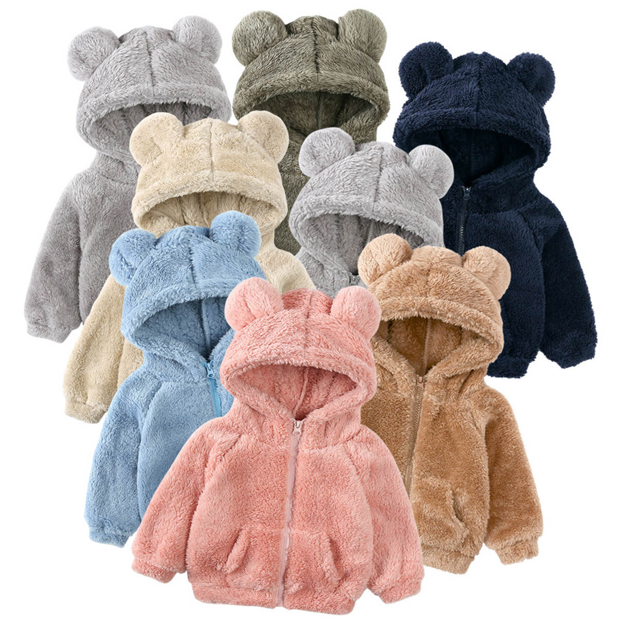 Boys and girls lambskin thickened coat children's stylish warm hooded fur sweater