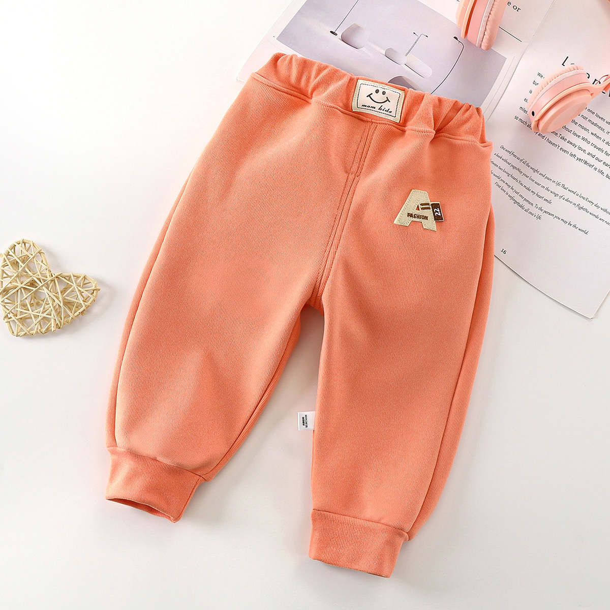 Children&#39;s sports pants, fleece pants with cuffs