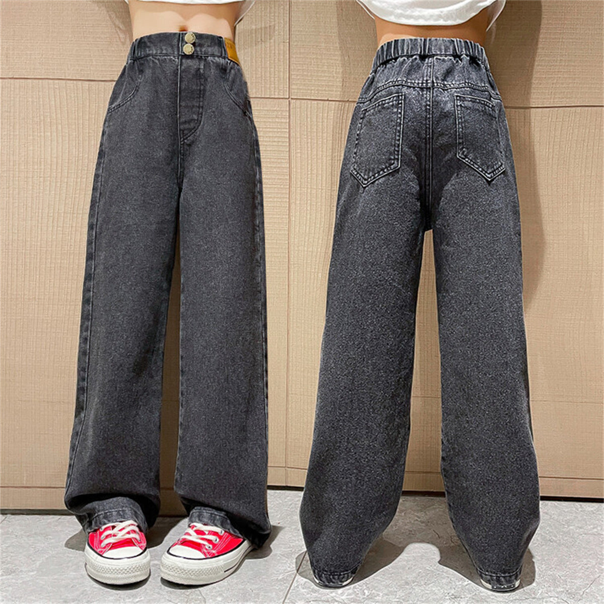 Girls' loose straight pants autumn style jeans