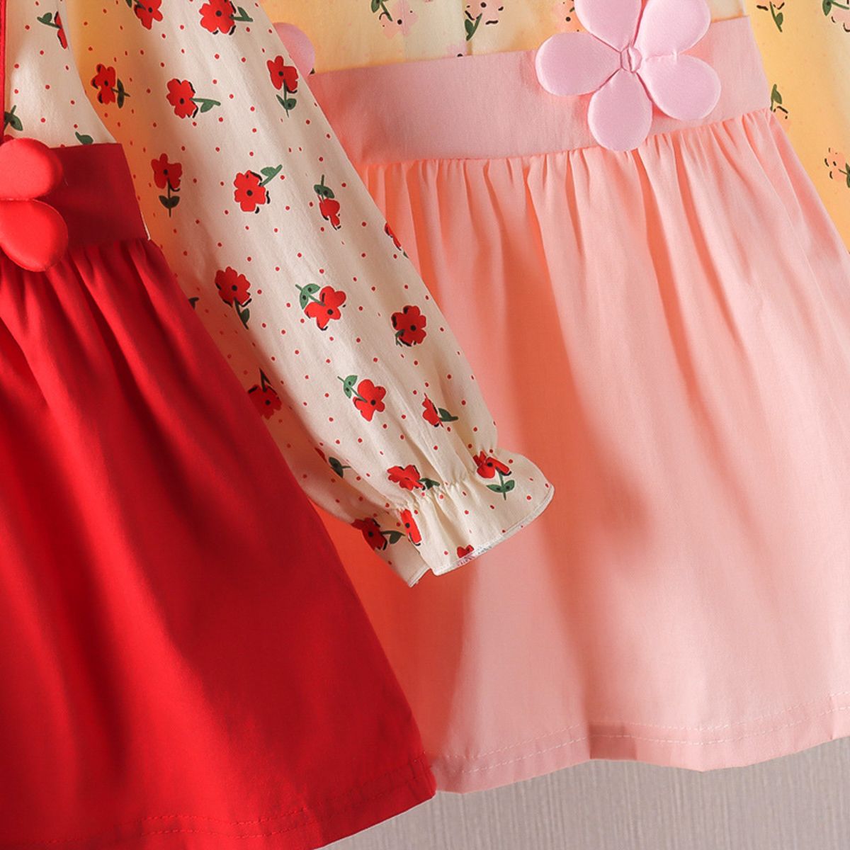 One and a half year old baby toddler autumn dress skirt baby girl clothes cute floral dress 2 girls dress princess dress