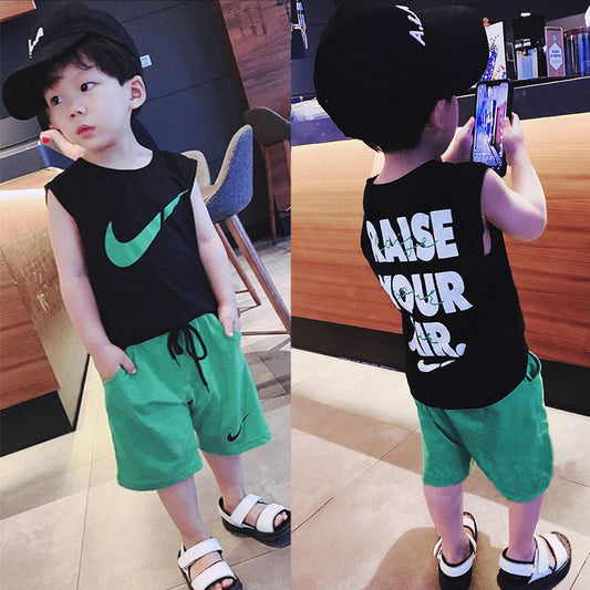 Boys Summer Sports Vest Suit Sleeveless Suit