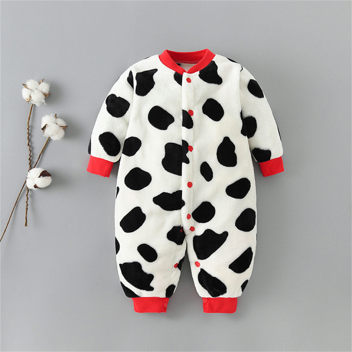 Baby spring autumn winter thickened flannel warm jumpsuit