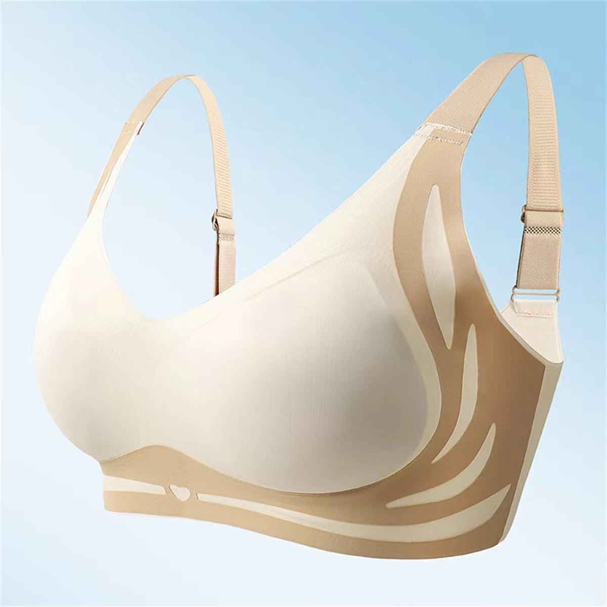 Seamless and gathered bras without underwire for women