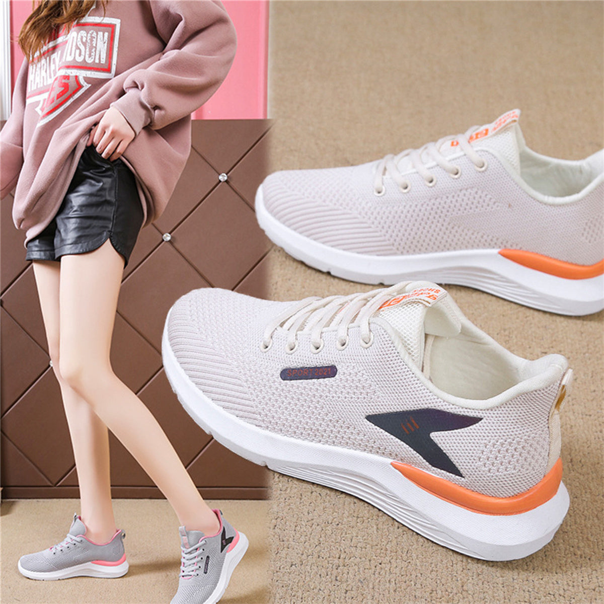 Women's sports shoes soft sole lightweight casual running shoes