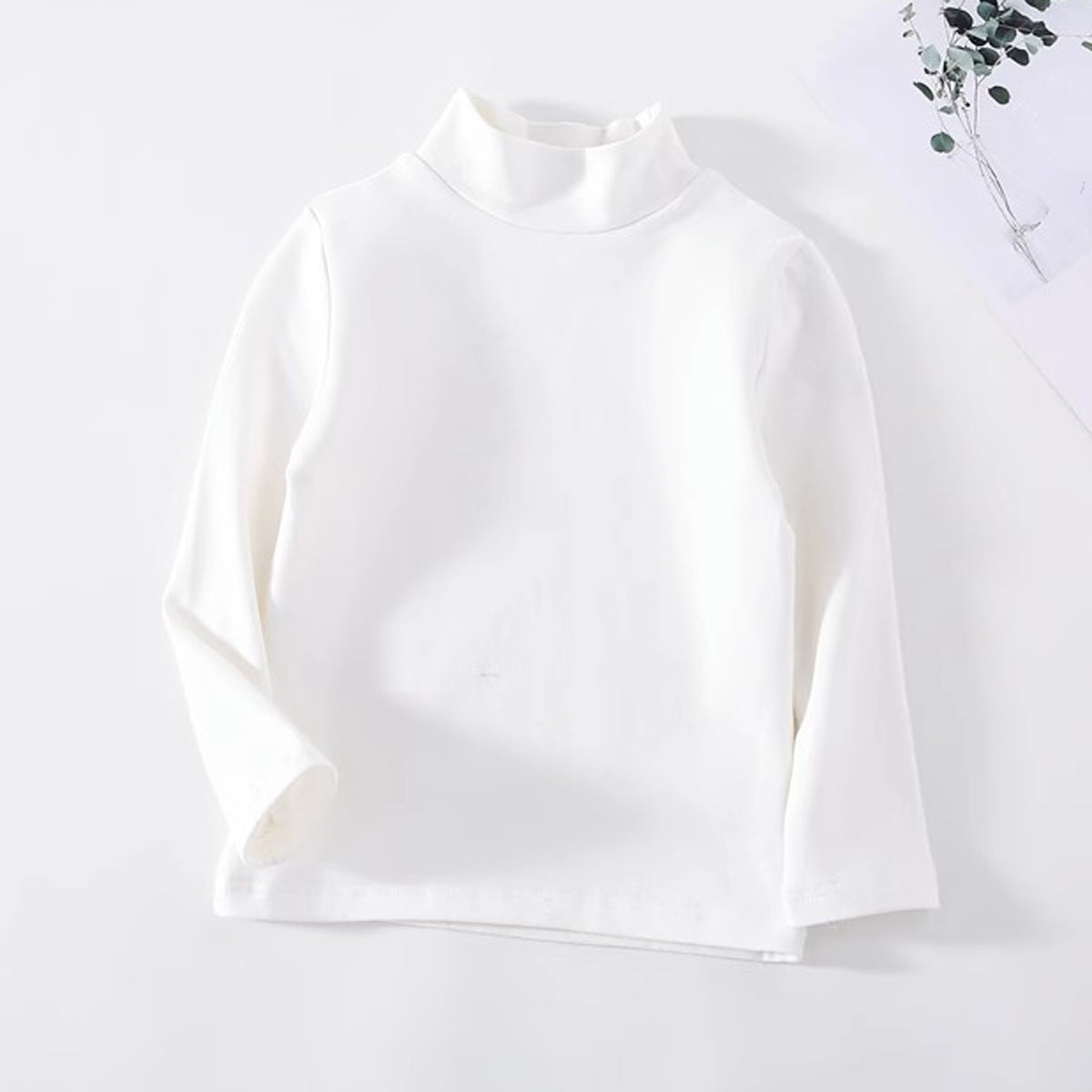 Girls autumn and winter velvet bottoming shirt children's half turtleneck long-sleeved T-shirt