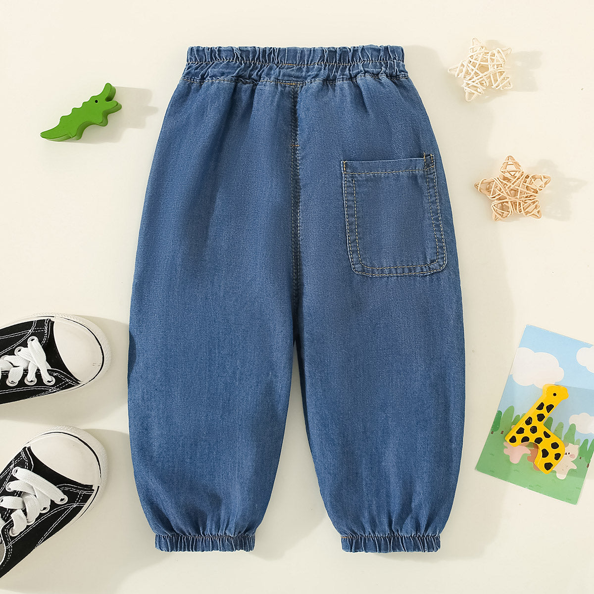 Toddler Boy Solid Color Pocket Front Denim Pants