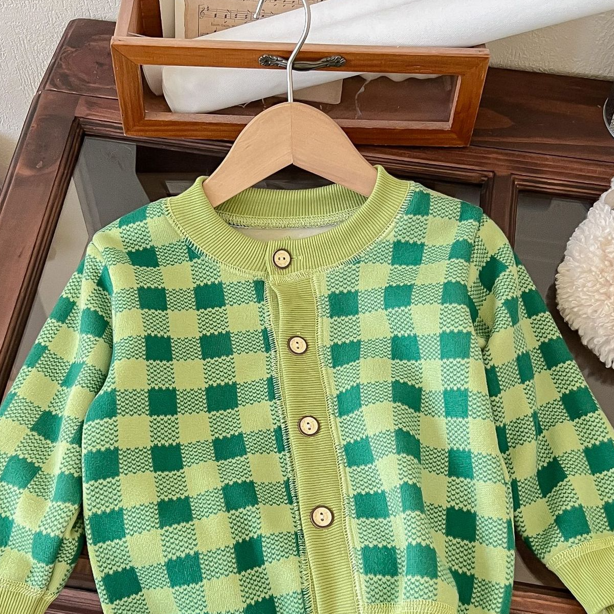 New autumn and winter all-match children's knitted jackets for boys and girls, warm cardigans for babies, thick outer wear