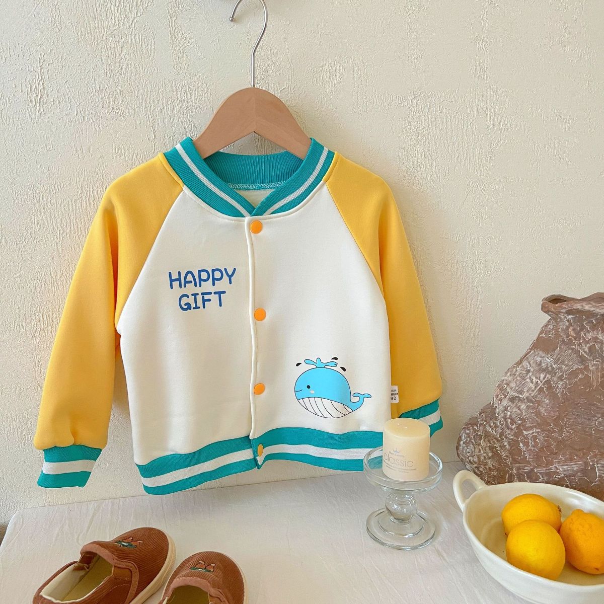 Children's baseball jackets boys and girls warm jackets autumn and winter new baby tops