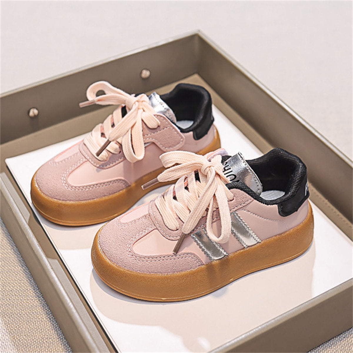 Simple ladies style waterproof, non-slip and versatile low-top sneakers for middle and large children and girls