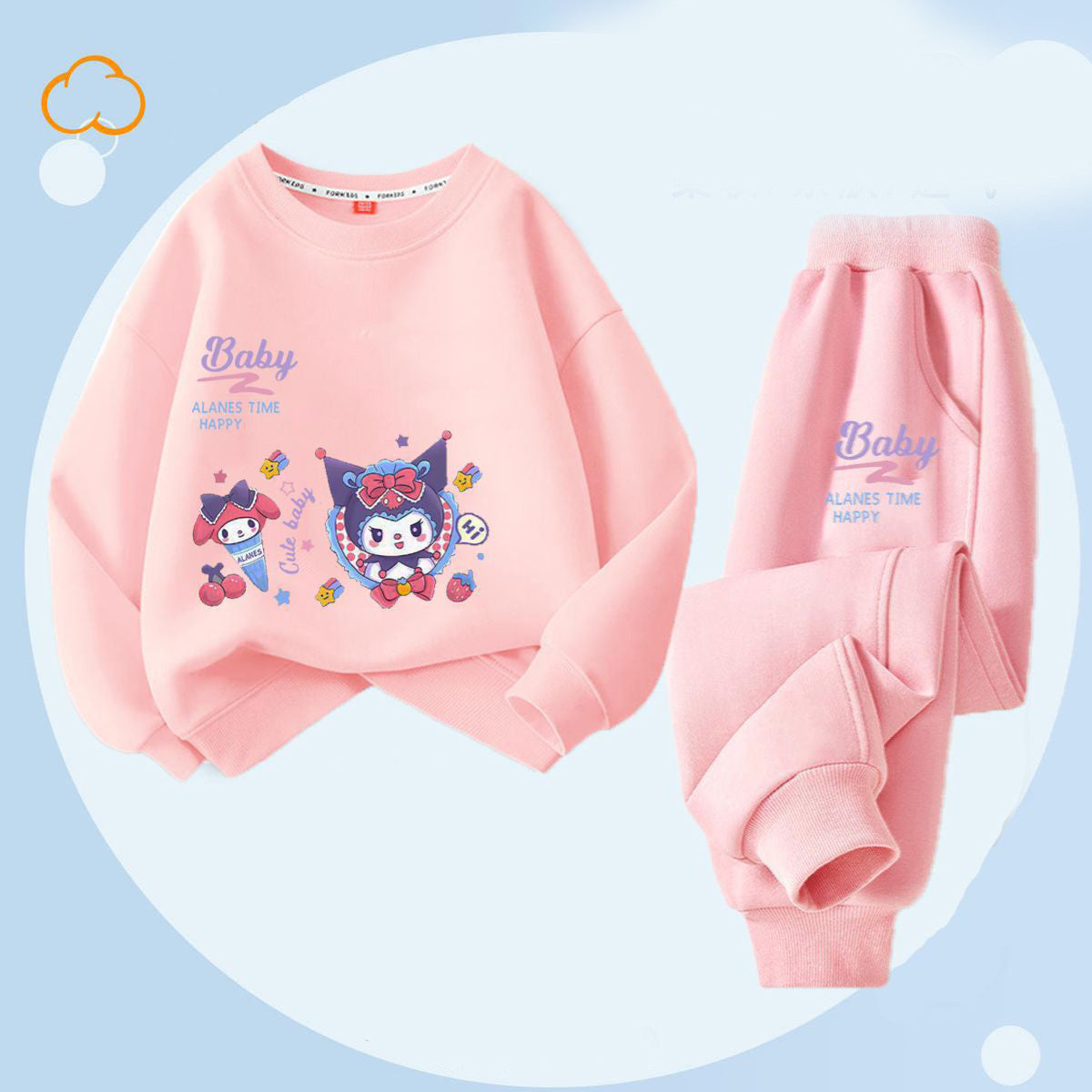 Cartoon girls' suit sweatshirt and trousers two piece suit