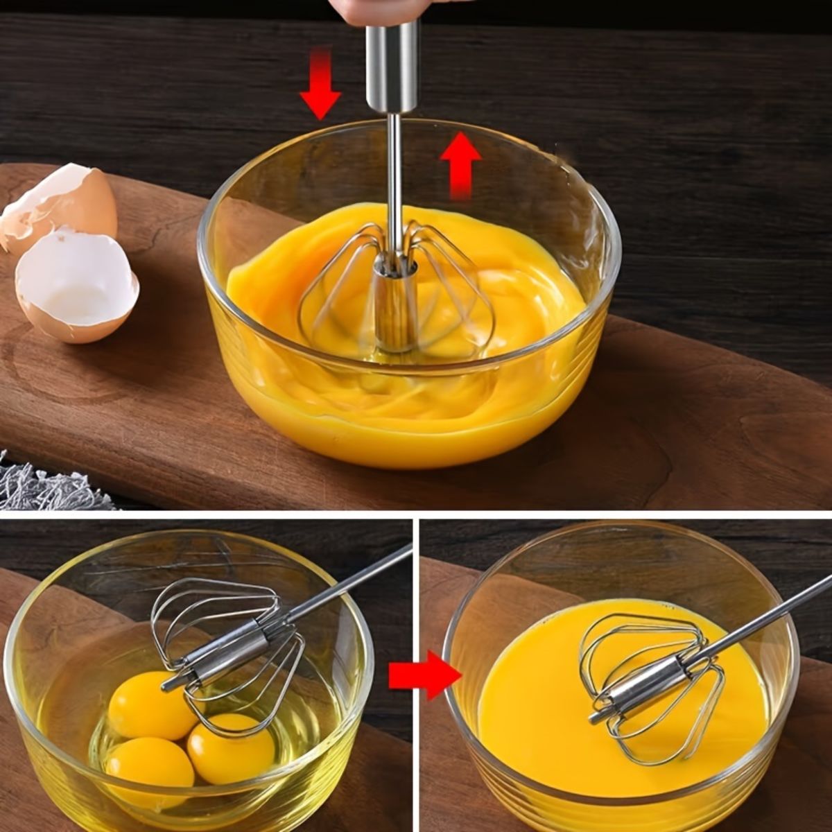 Stainless steel rotating egg beater multifunctional mixer manual egg beater kitchen gadgets