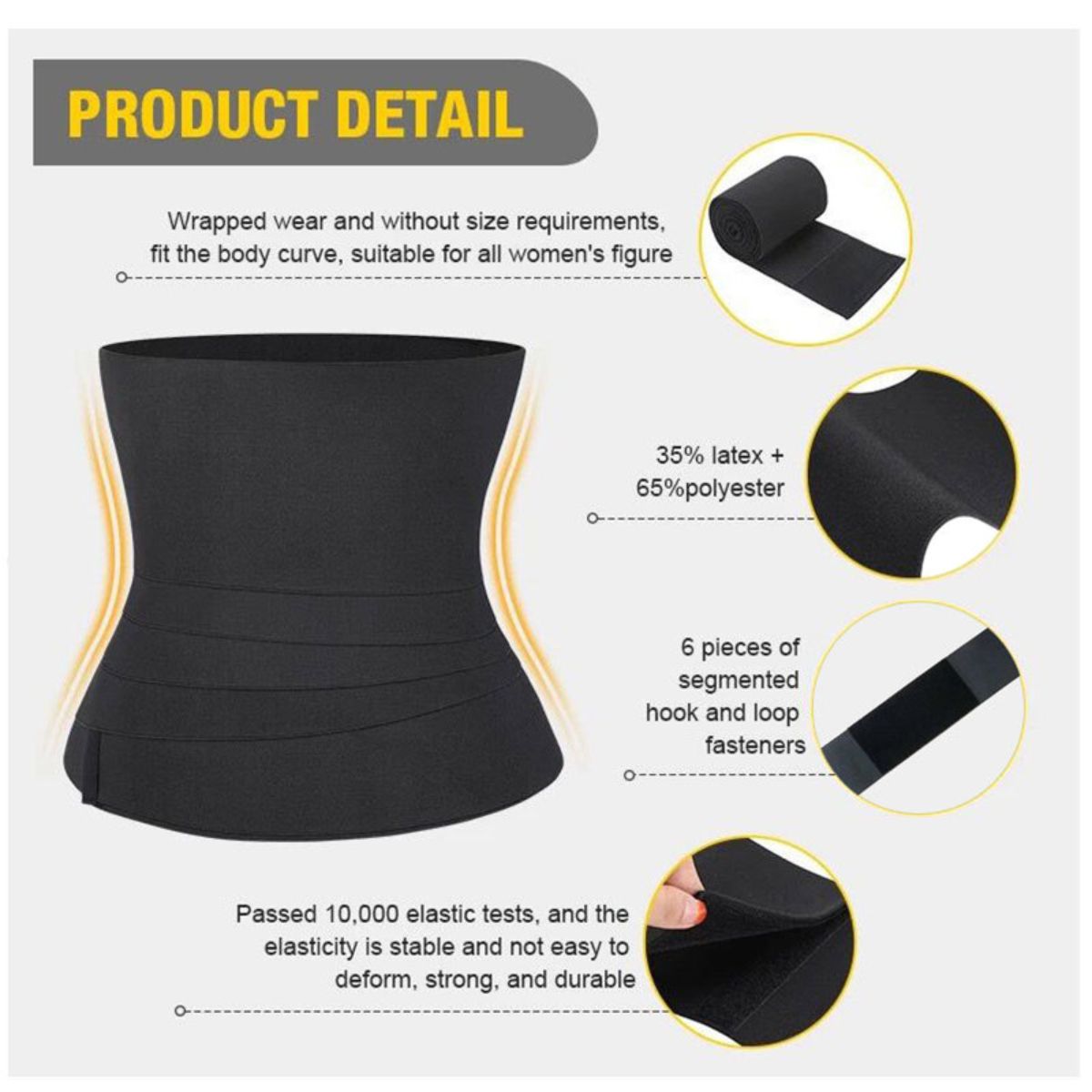 Thickened waist wrap belt with body shaping elastic belt