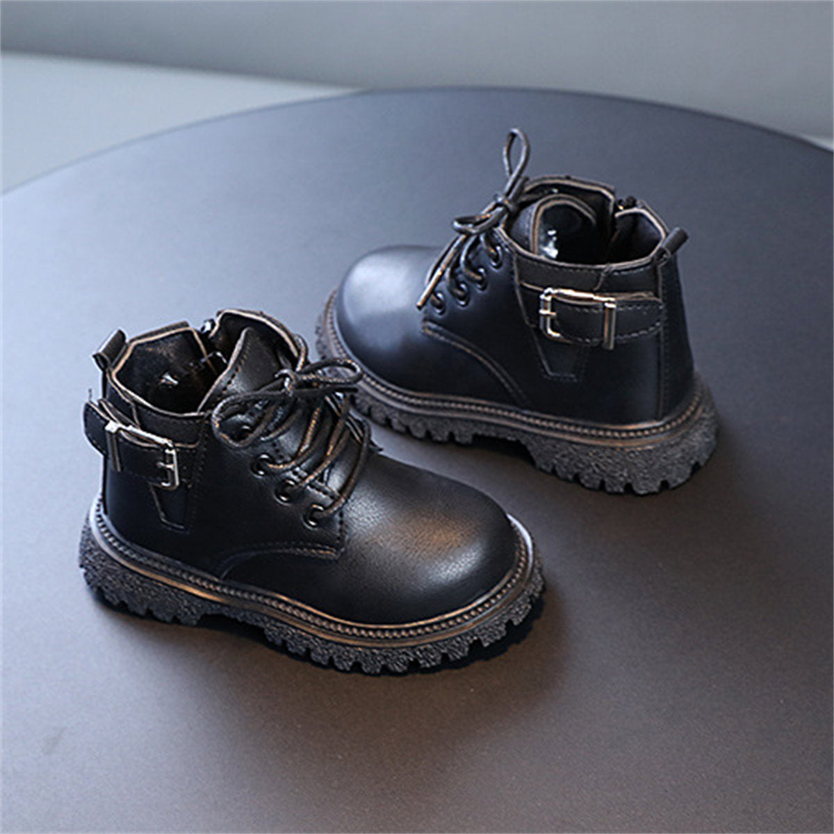 Solid color handsome urban style short boots Martin boots for boys and girls