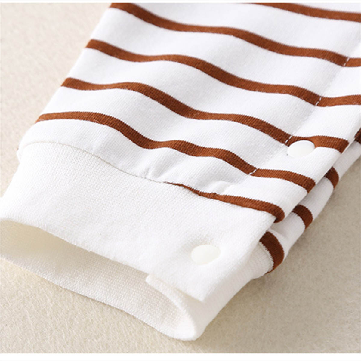 Autumn newborn pure cotton single layer comfortable cartoon striped romper