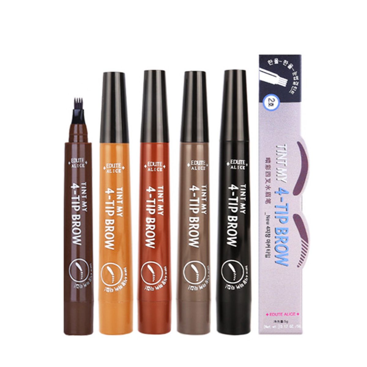 Four-pronged eyebrow pencil waterproof and not easy to fade four-pronged liquid eyebrow pencil straight eyebrow makeup eyebrow pencil