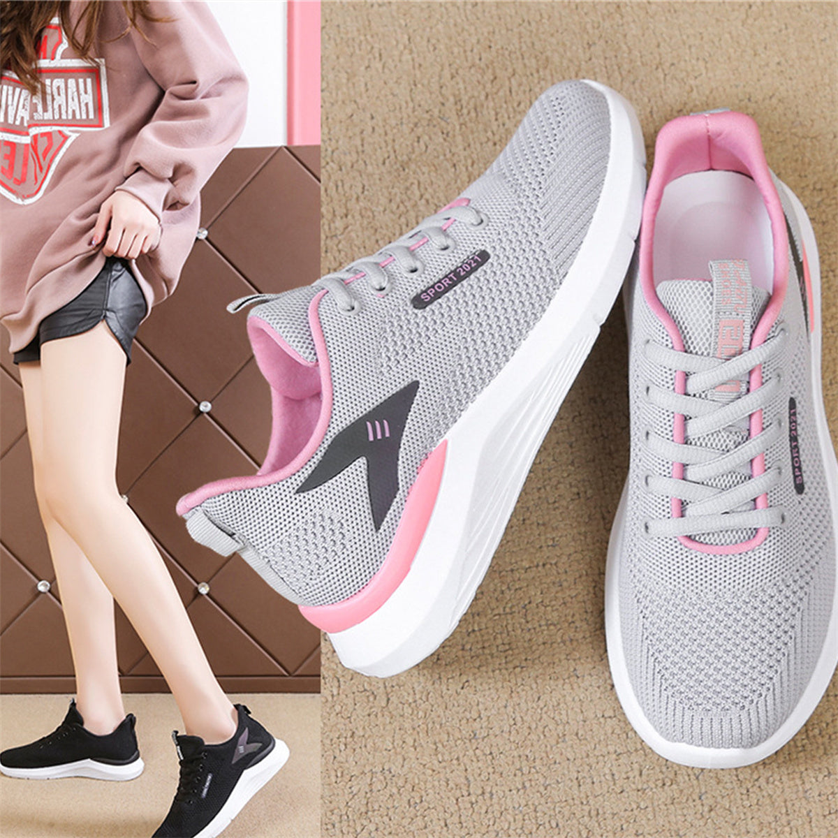 Women's sports shoes soft sole lightweight casual running shoes