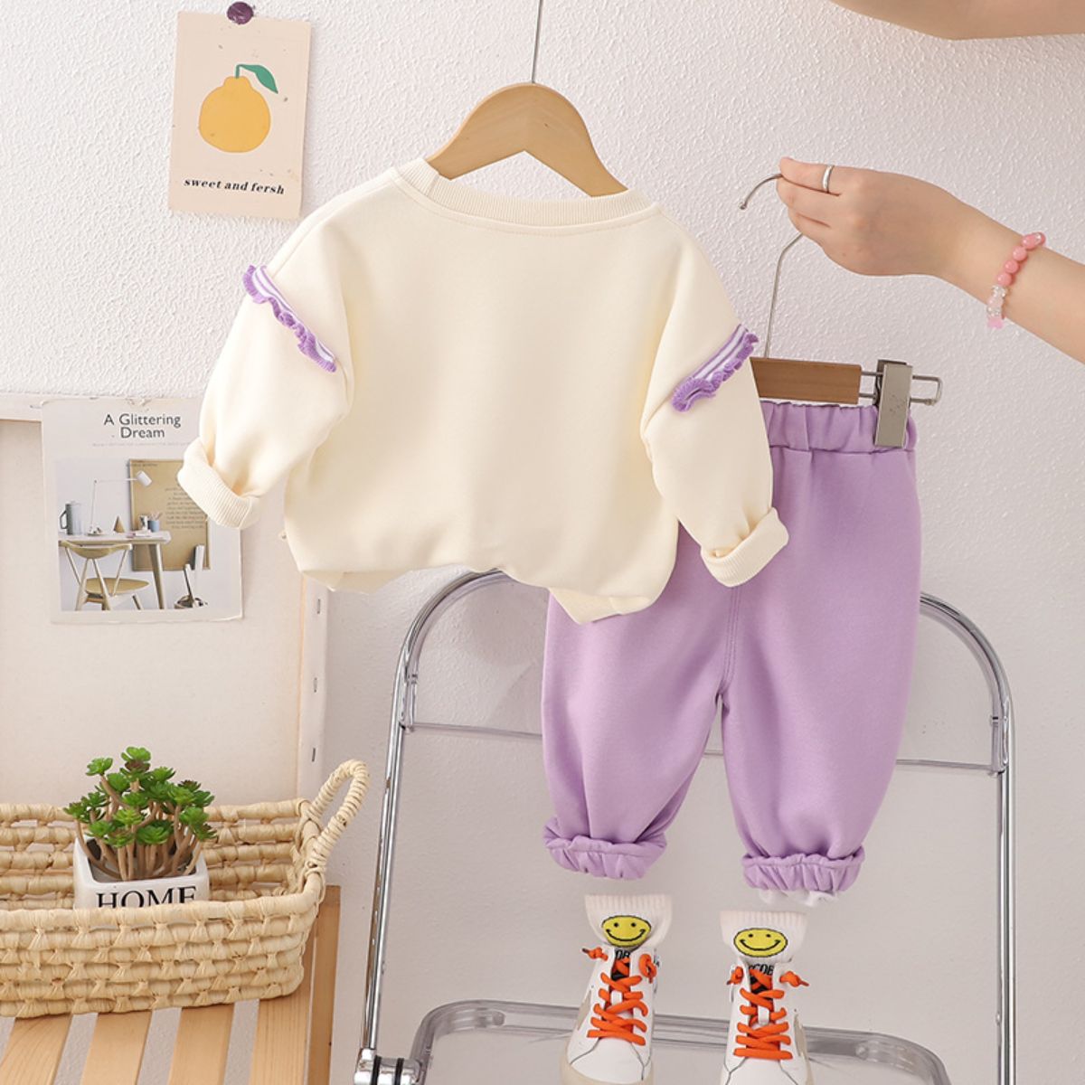 Autumn Girls Casual Pants Bowknot Sweater Set