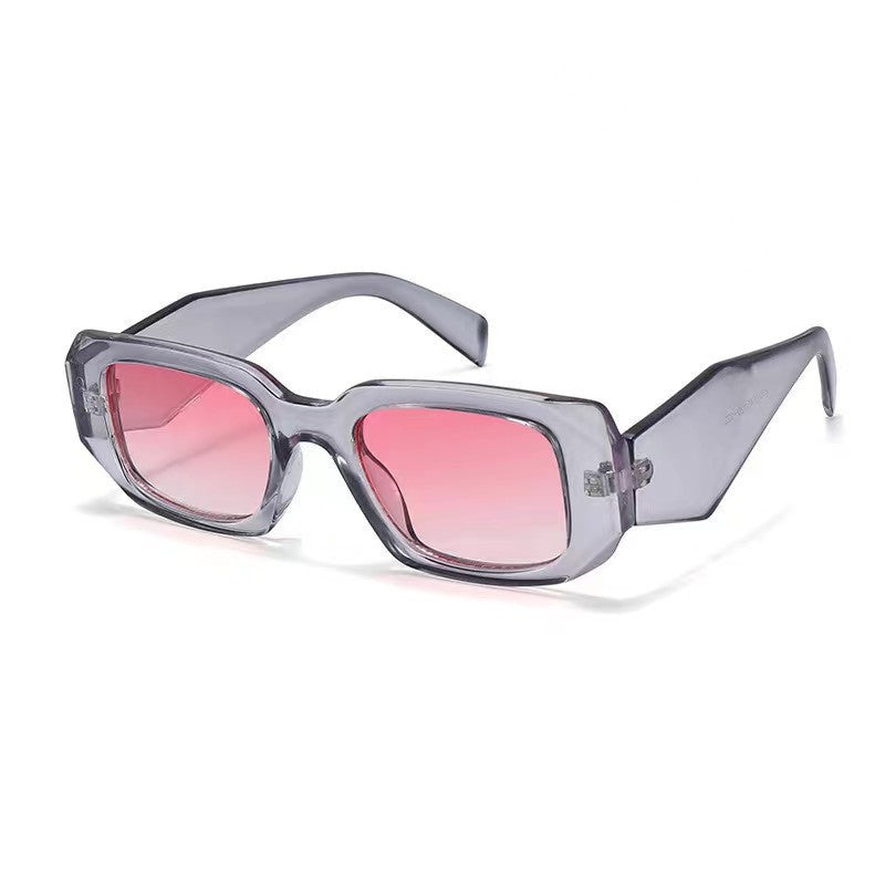 Fashionable and versatile polygonal UV-proof narrow-frame wide-rimmed sunglasses for children and boys