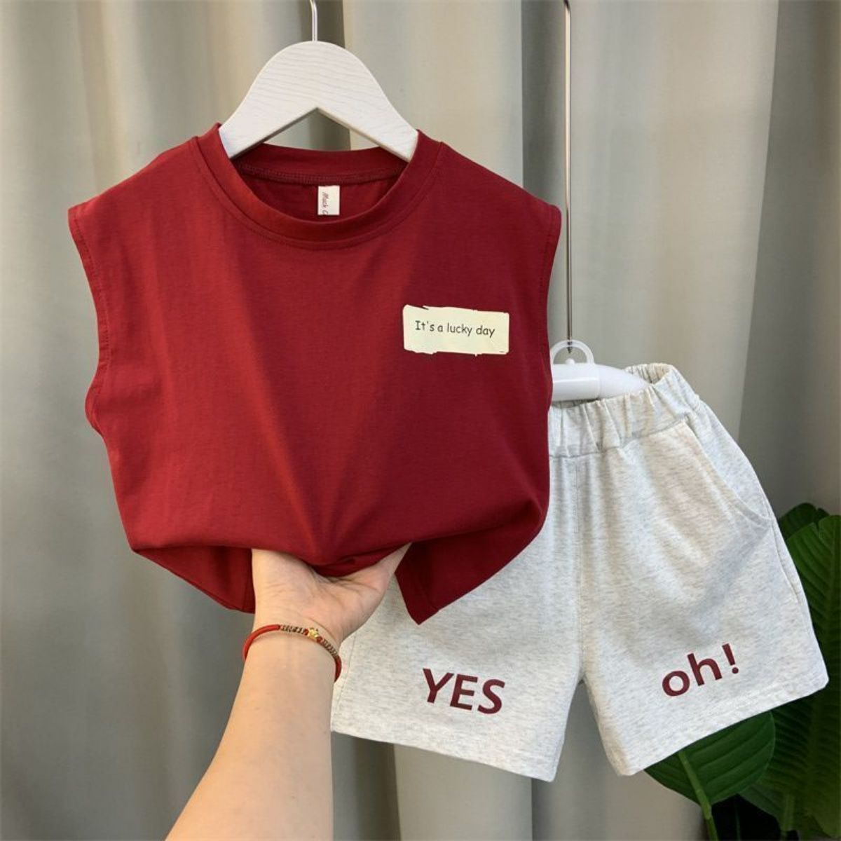 New style boy baby summer suit summer sleeveless clothes boy children two piece suit