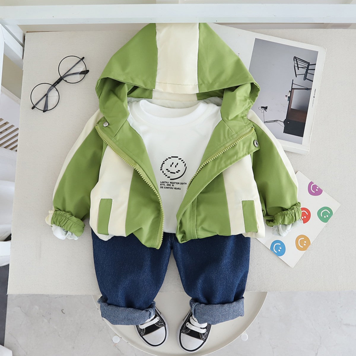 Boys Jacket Set Autumn New Children's Fashion Clothes Baby Fashion Children's Clothes Three-piece Set