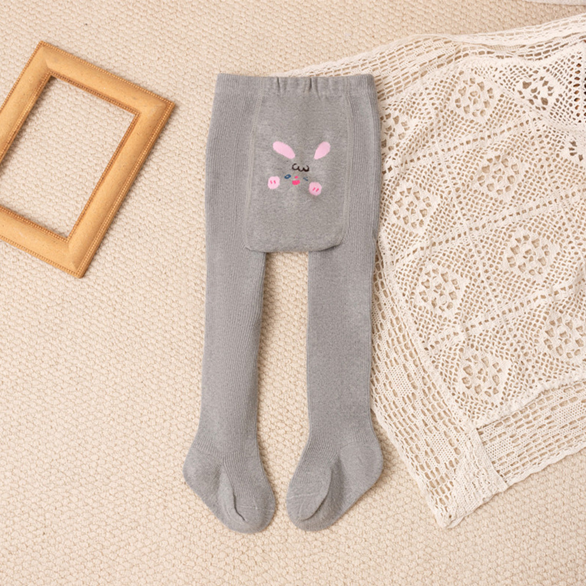 Children's bunny fleece tights