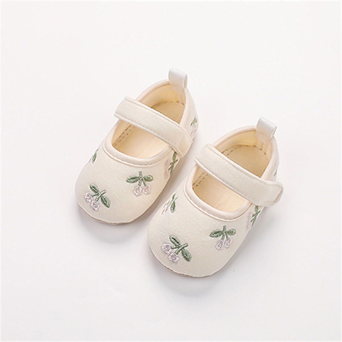 Baby Girls Autumn Embroidered Soft-soled Non-slip Canvas Shoes