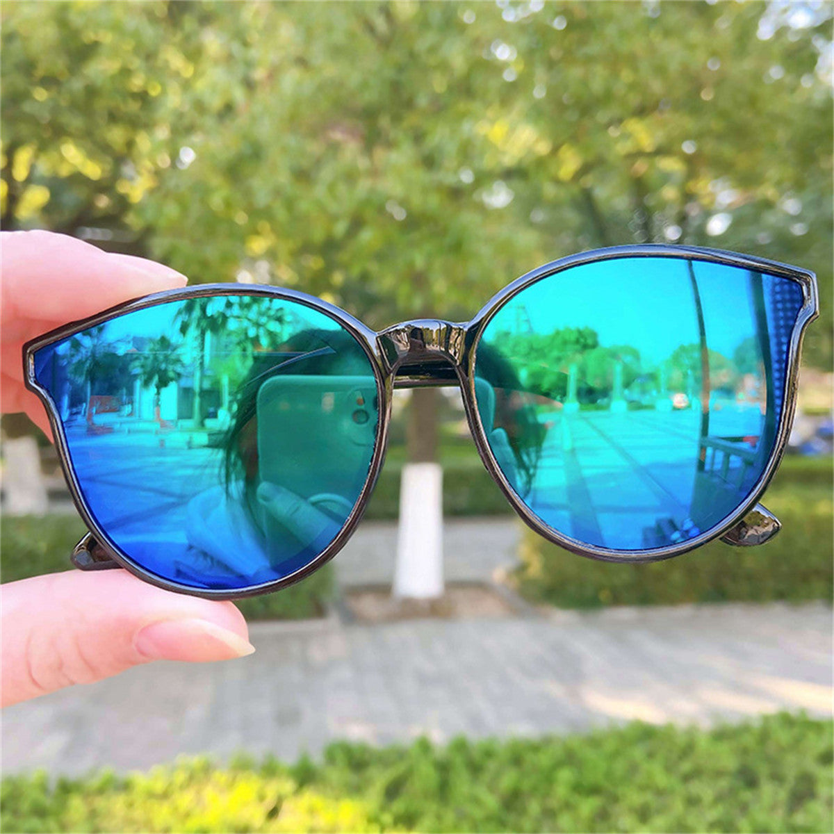 Children's daily simple colorful cool style anti-ultraviolet sunglasses