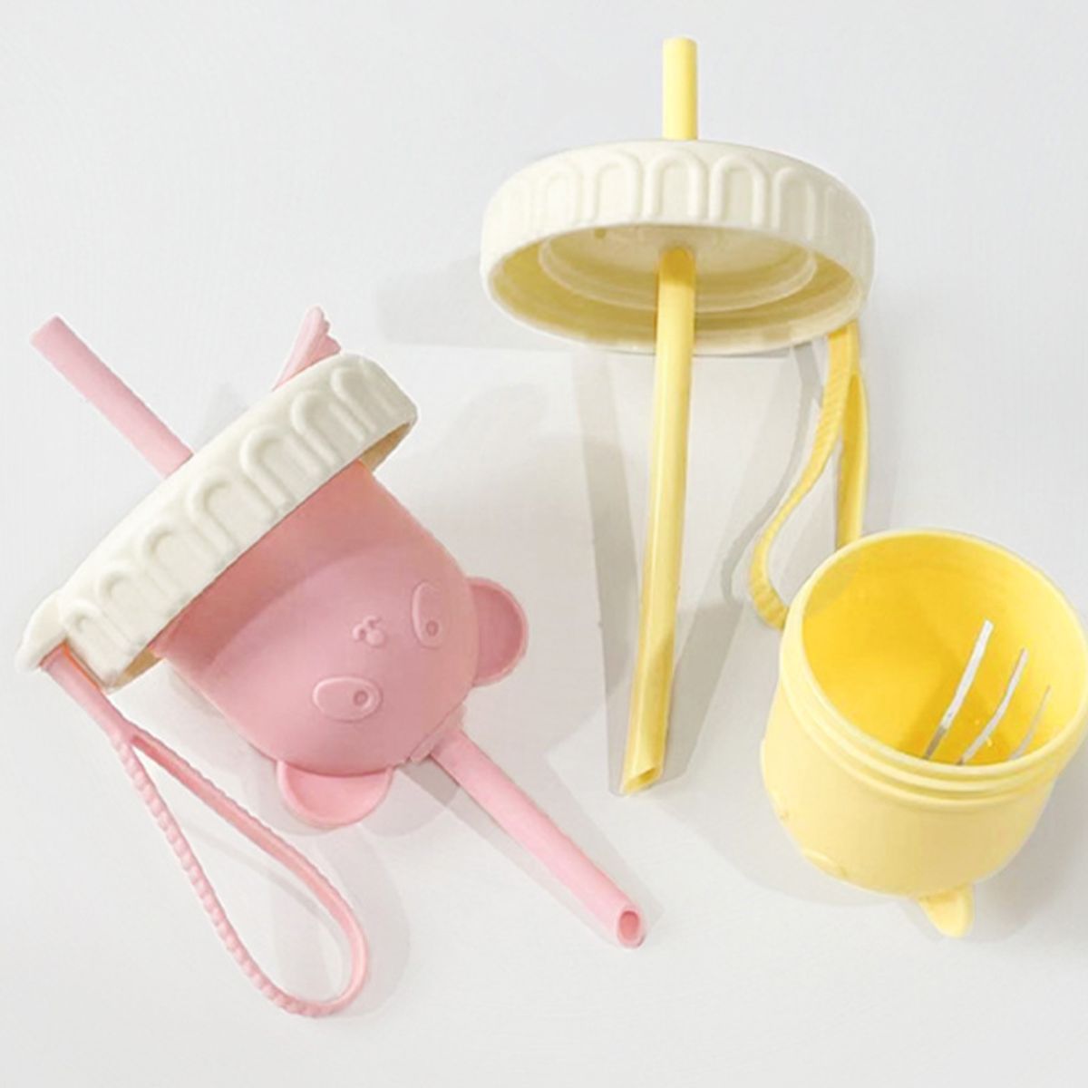 Portable water cup with straw