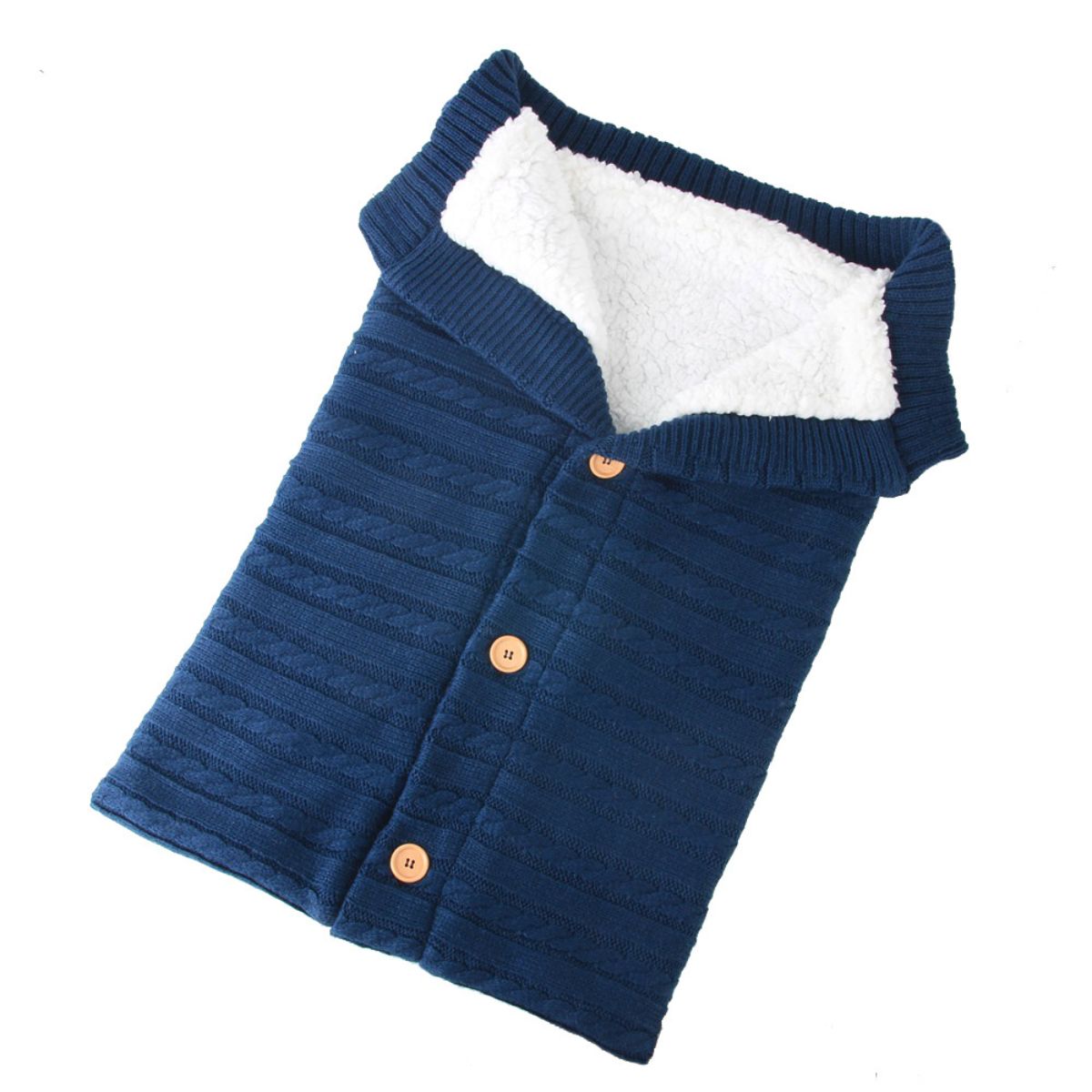 Plush baby sleeping bag wool knitted baby blanket