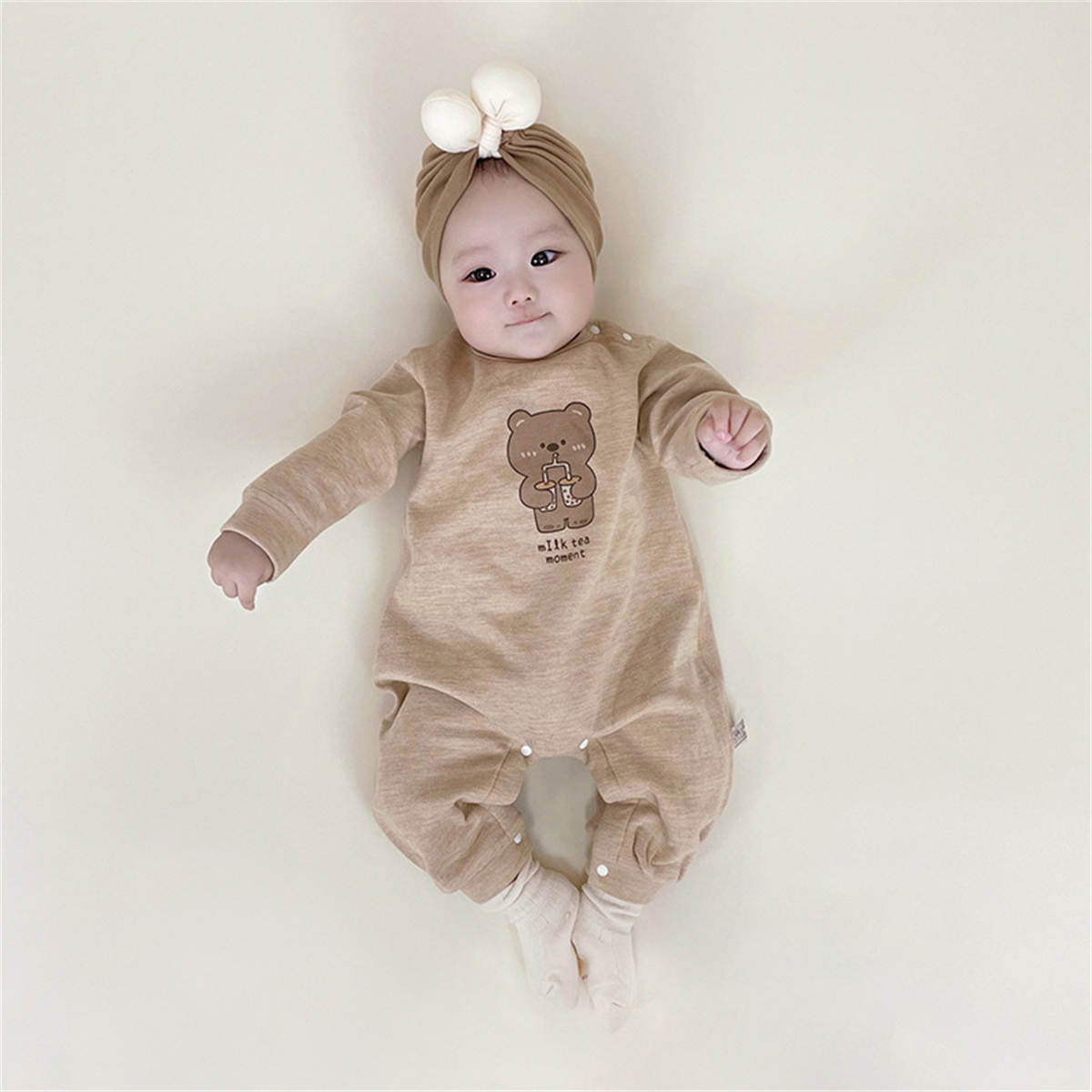 Infant autumn sheep silk velvet romper