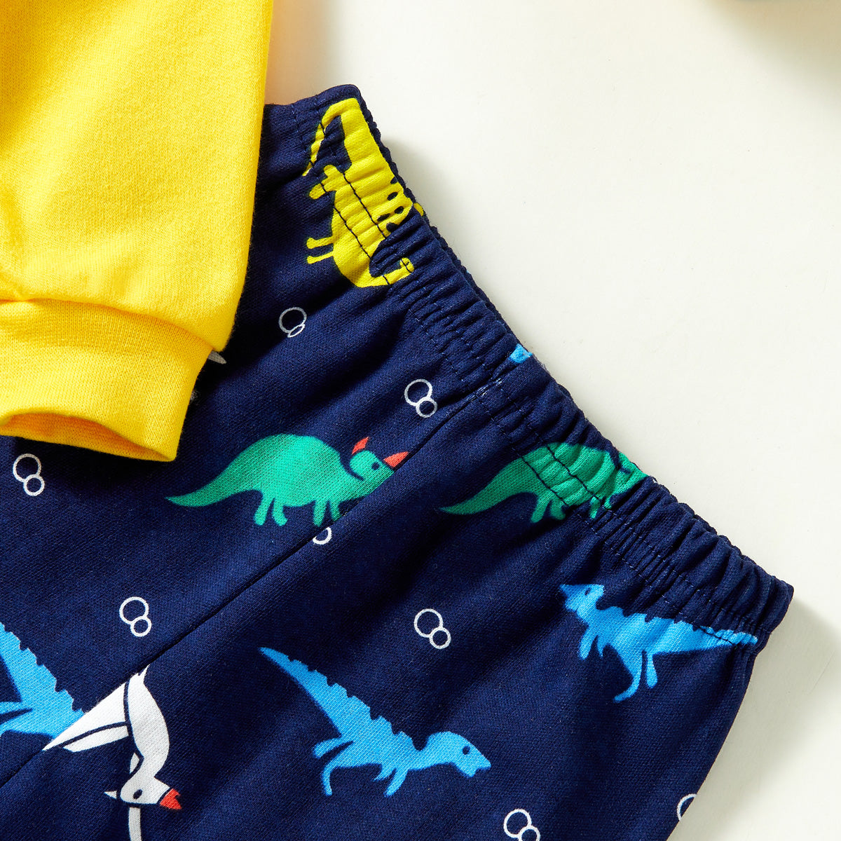 Children's cartoon dinosaur home clothes pajamas set warm 2-piece set