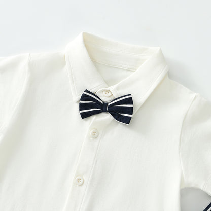 Gentleman tuxedo suspenders suit
