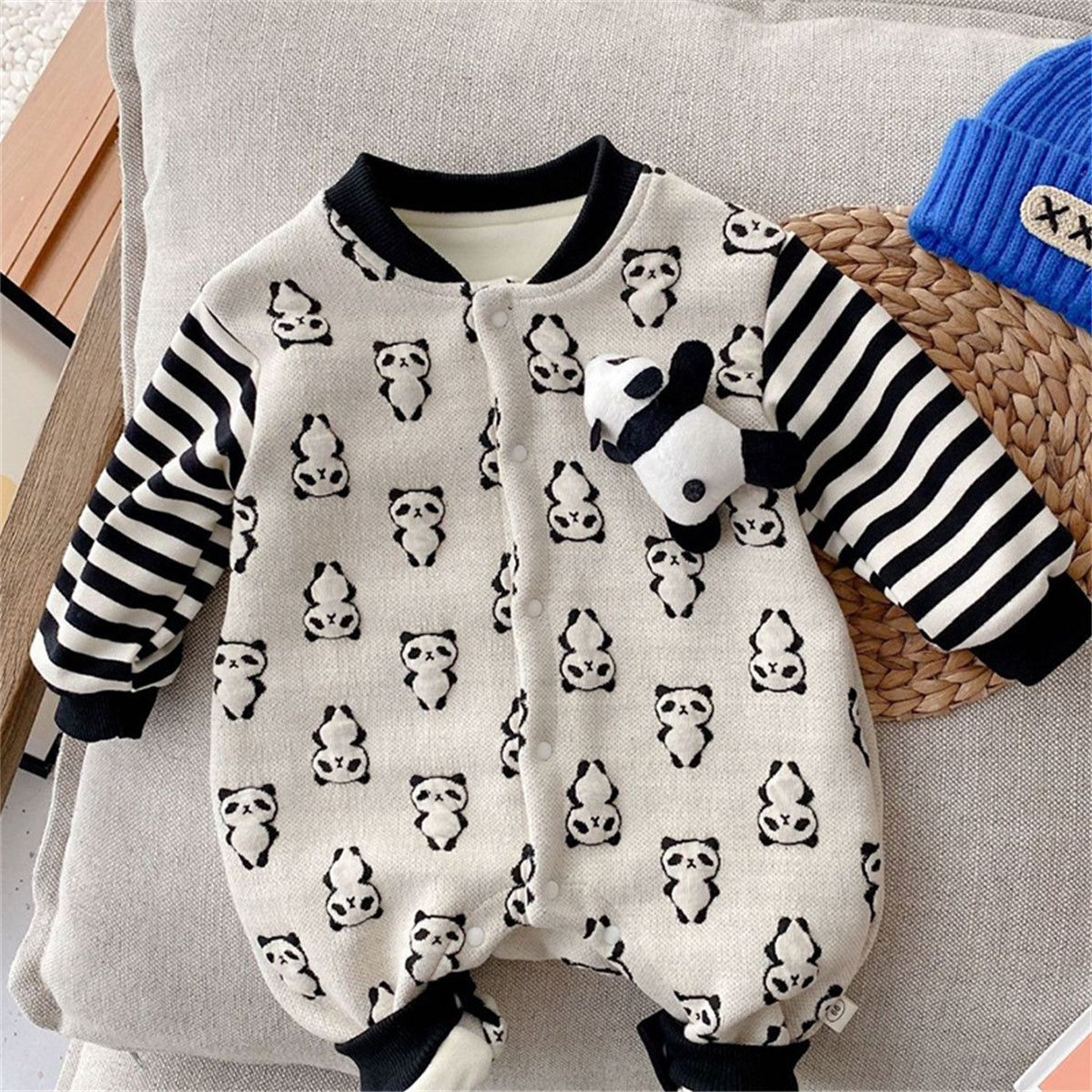 Baby jumpsuit baby fashion cartoon striped crawling clothes