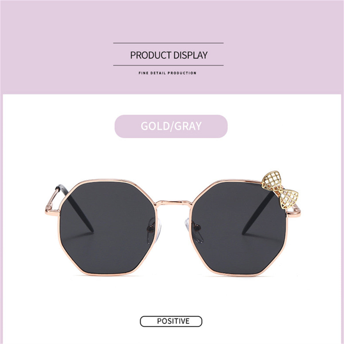 Children's Fashion Bow Irregular Metal Sunglasses