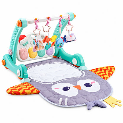 4-in-1 Musical Baby Gym Play Mat, Activity Table & Push Walker with Detachable Toys