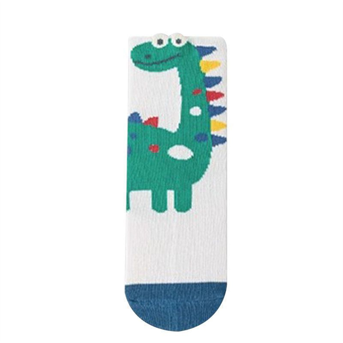 Children's boys cartoon dinosaur pattern bright color autumn and winter cotton socks