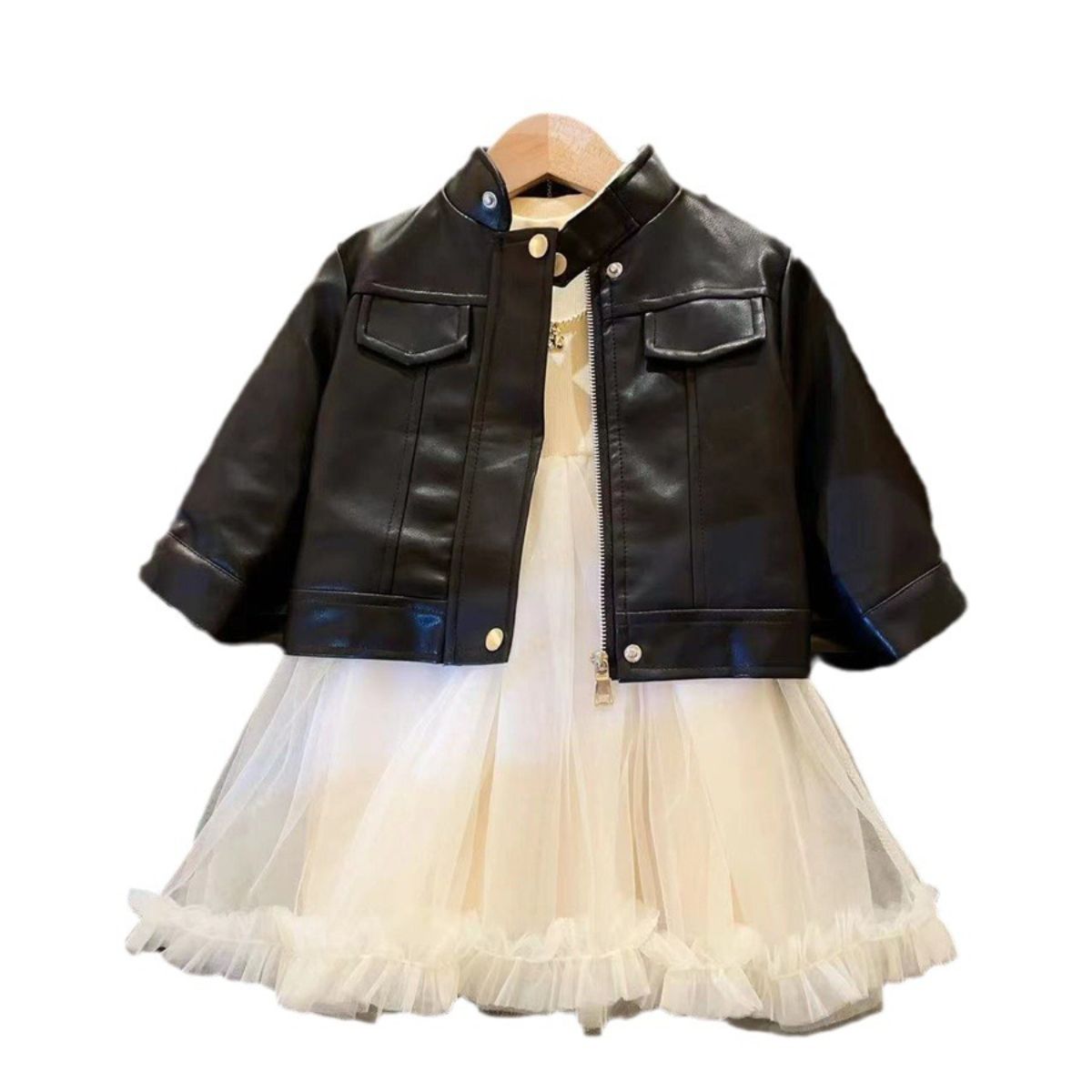 New autumn children's leather jacket