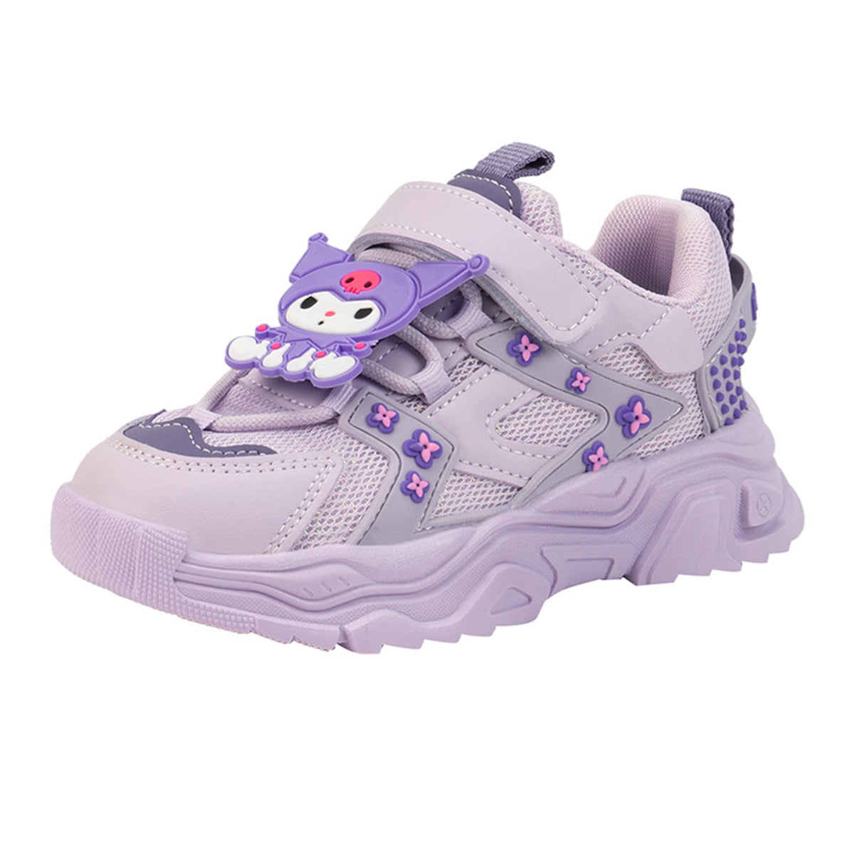 Girls' Kuromi Thick-soled Daddy Shoes Breathable Autumn Style All-match Fashion Velcro Sports Shoes