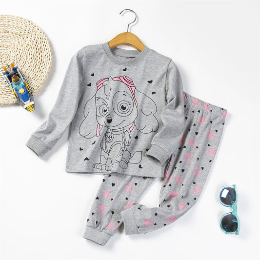 Paw Patrol Printed Pattern Set Girls Long Sleeve Home Clothes Pajamas