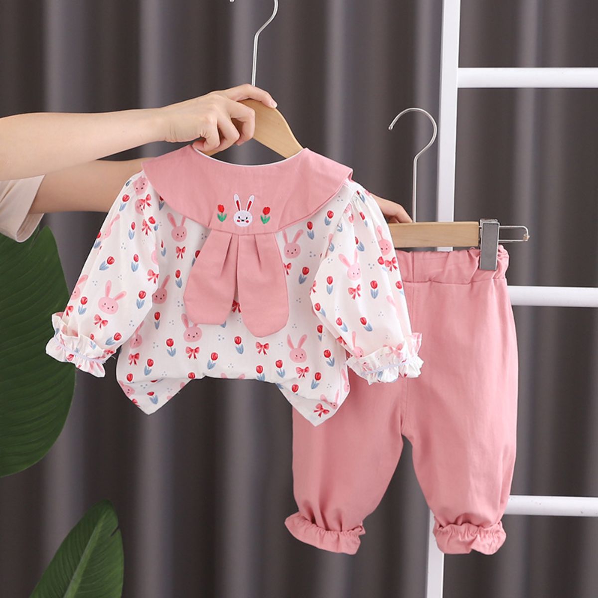 Baby girl spring sweet two-piece suit new style little girl spring and autumn suit children's clothing