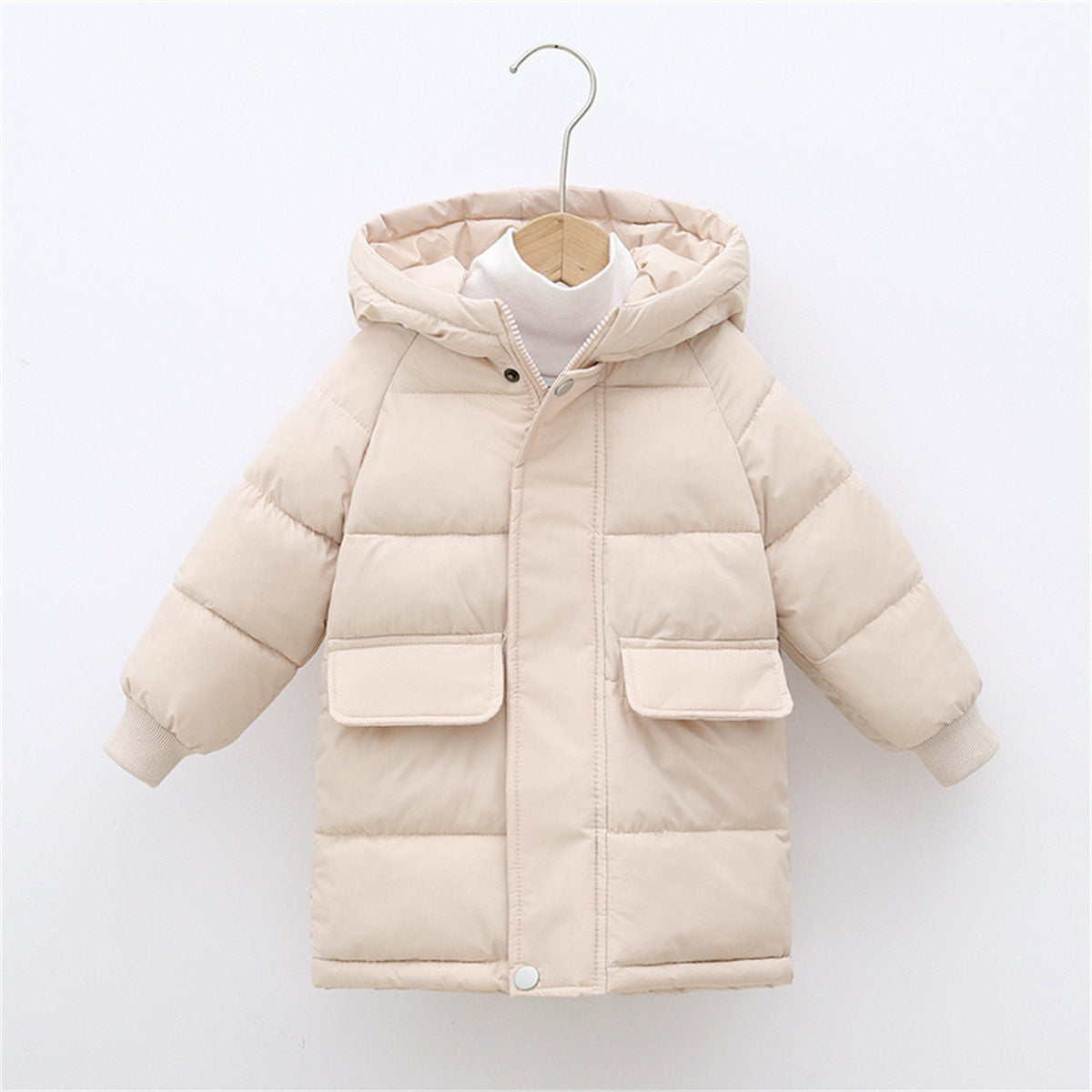 Winter solid color simple style short cotton coat for boys and girls