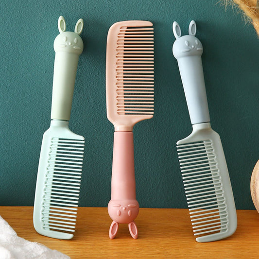 Cartoon cute girl plastic soft cute rabbit household anti-static student curly hair comb long hair massage comb