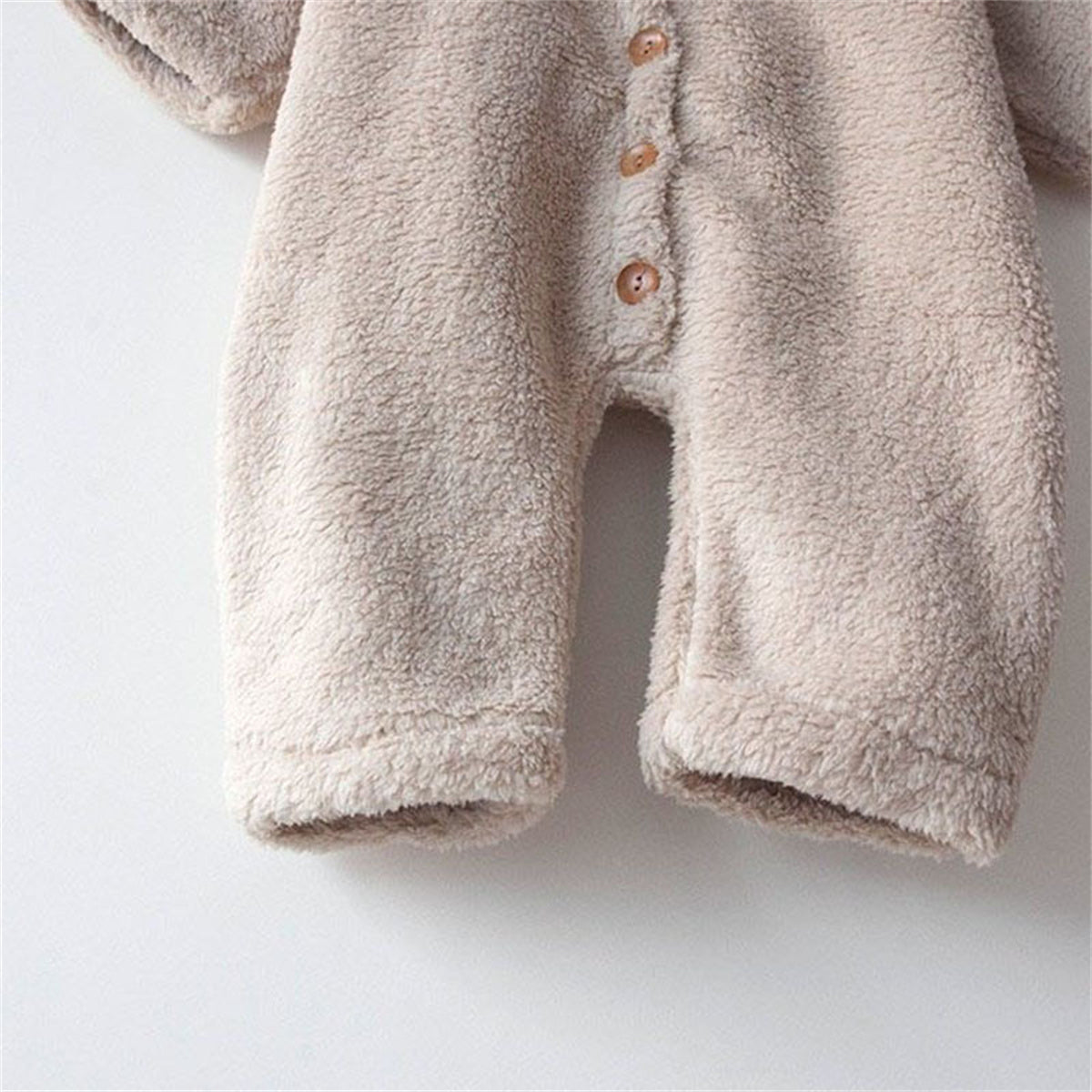 Baby cotton bear jumpsuit plush hooded romper